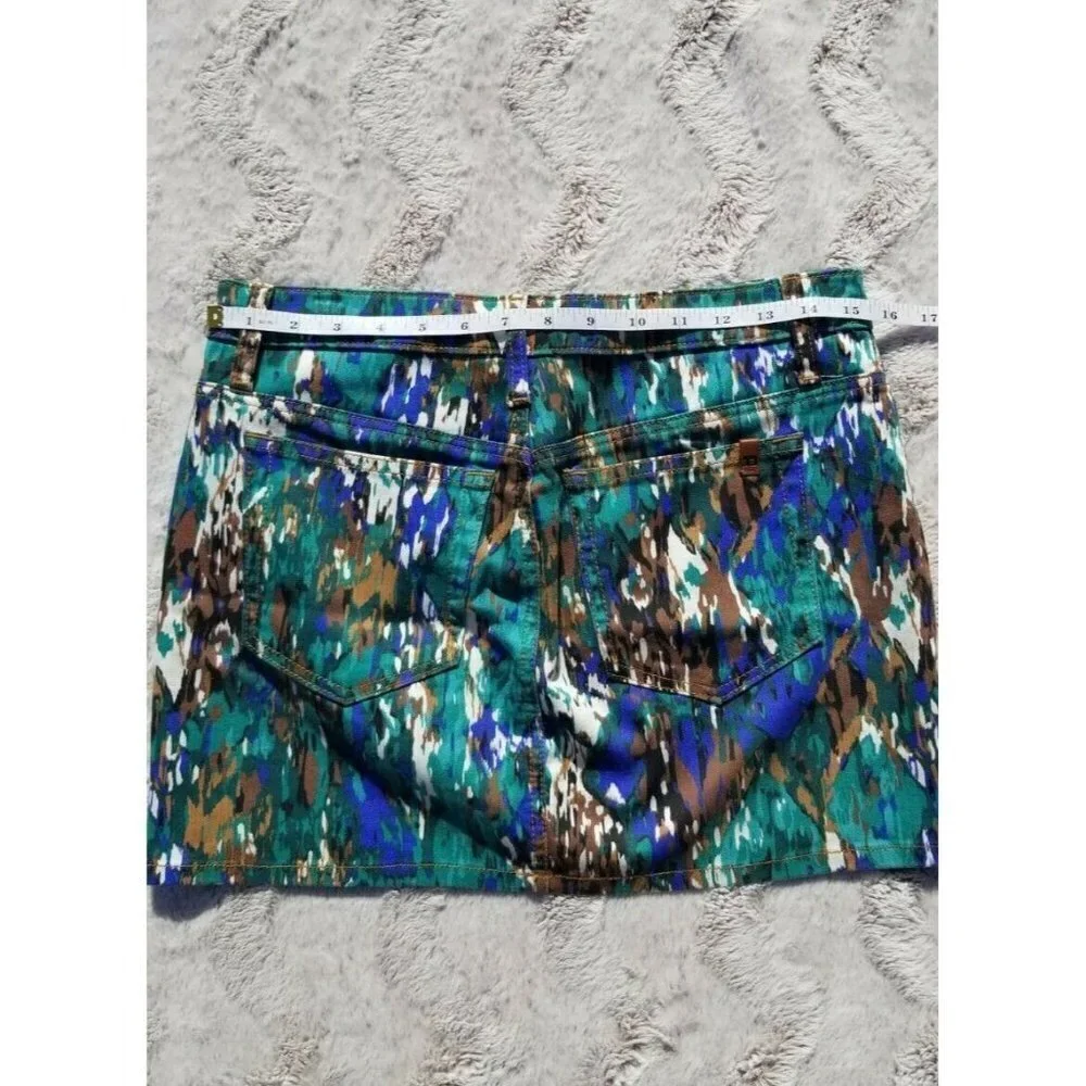 Joes Jeans Green Blue Watercolor Mini Skirt Sz 29‎